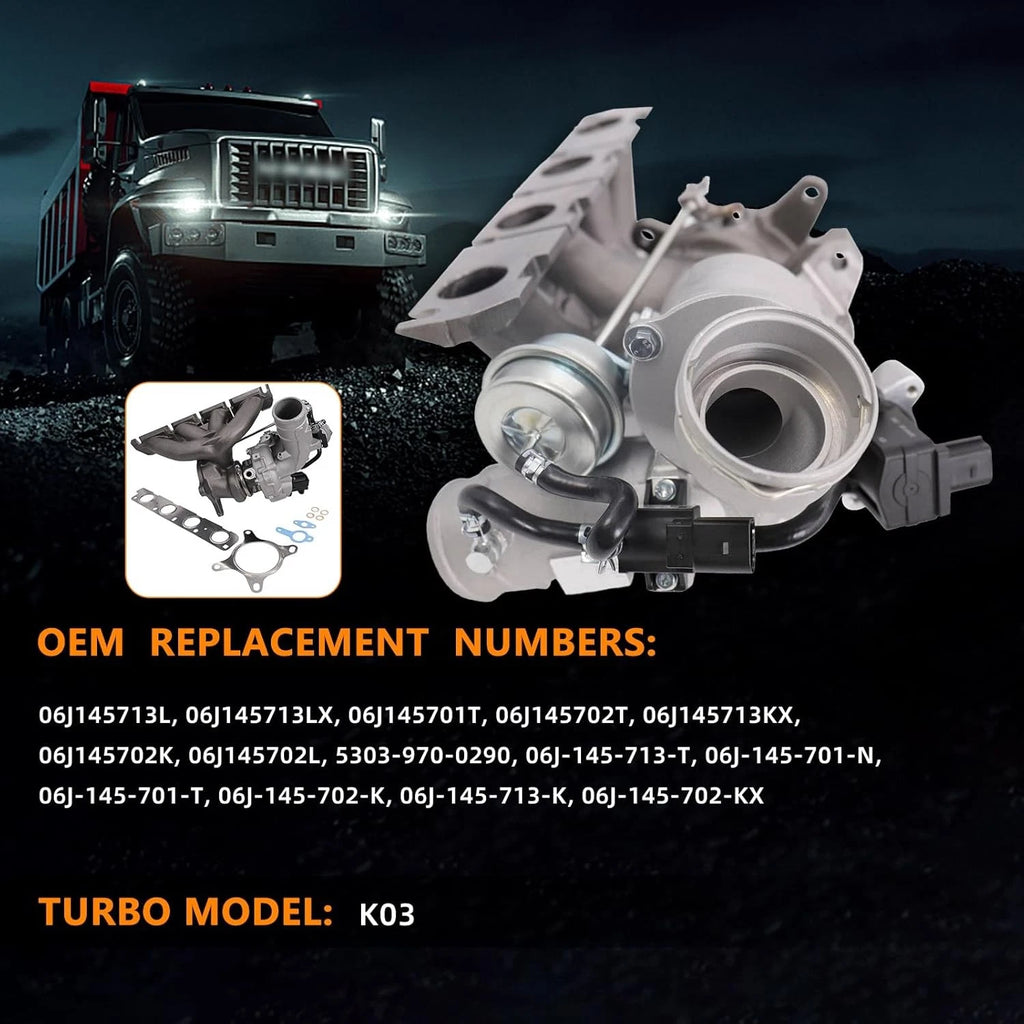 K03 Turbo for VW Beetle, CC, GTI, Jetta, Passat, Tiguan, Audi A3, TT, Q3 (2.0L)