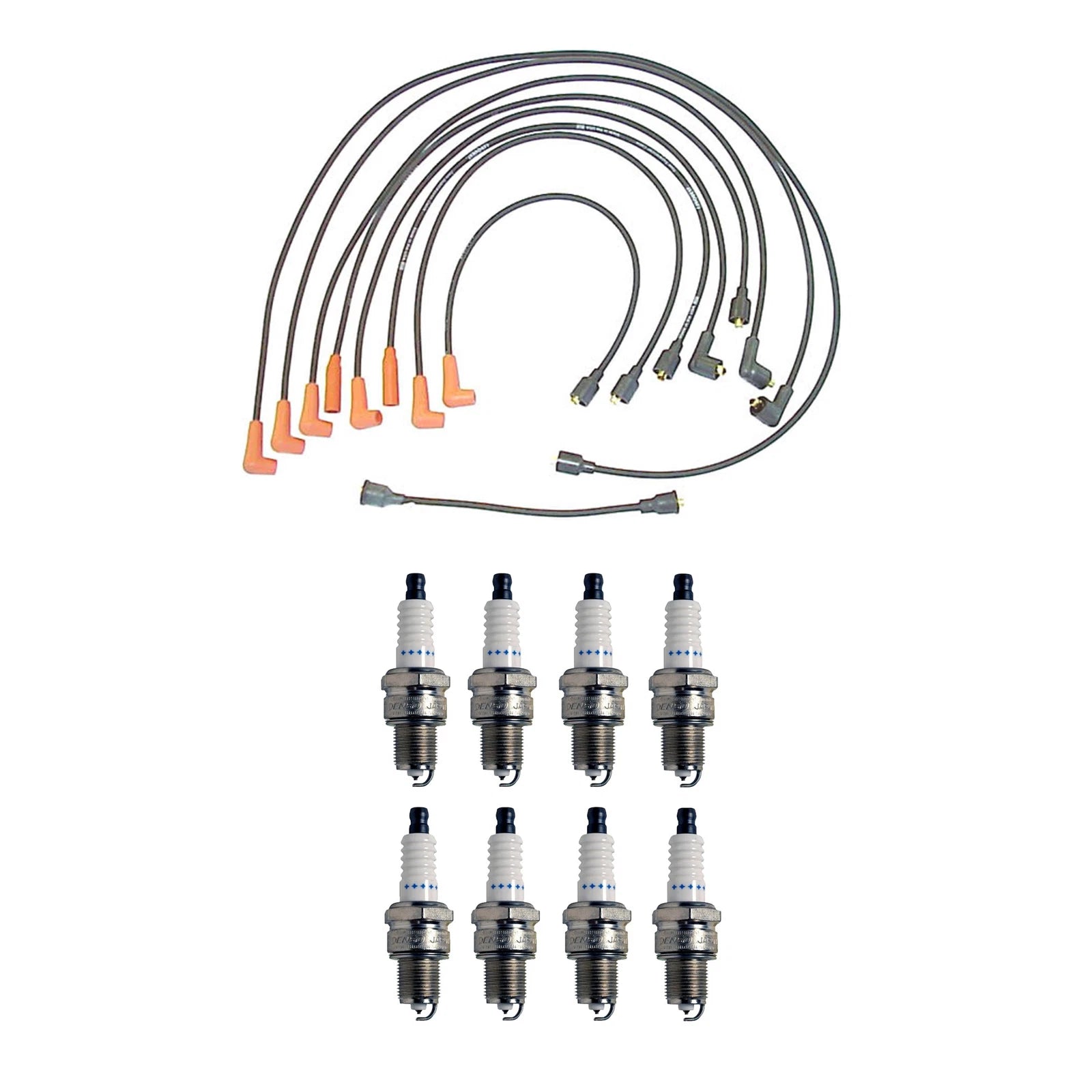 Denso Wire Set & 8 Double Platinum Spark Plugs for Dodge 7.0L V8