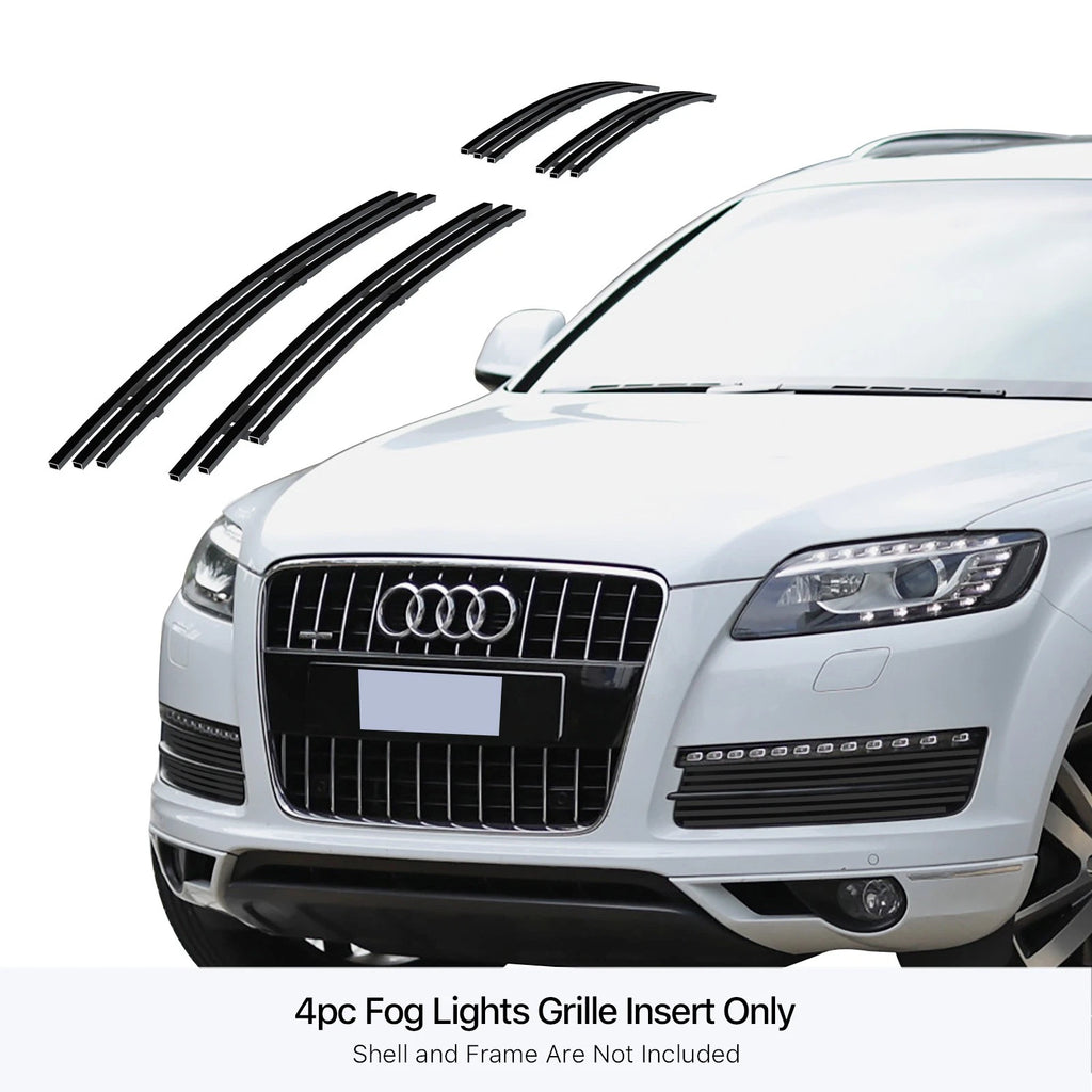 Fog Light Cover for Audi Q7 (2007-2015) Stainless Steel Black Grille Insert