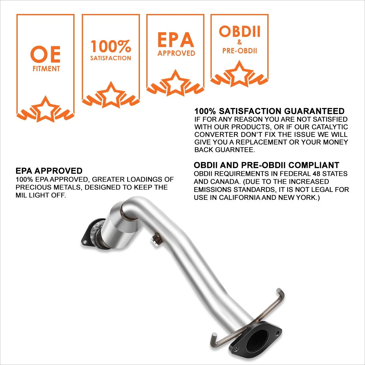 3" Stainless Steel Catback Exhaust Pipe Clamp for Make Model