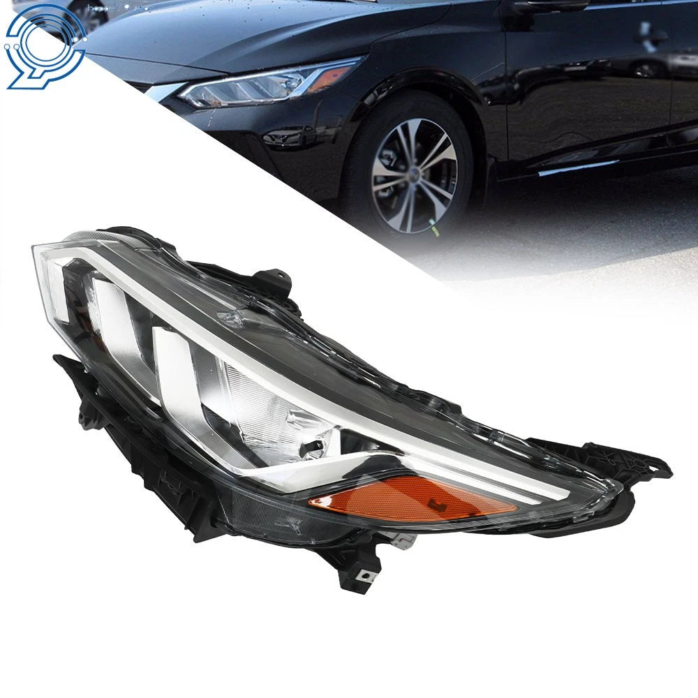 Left Headlight for Nissan Sentra (2020–2023) Halogen Black Housing
