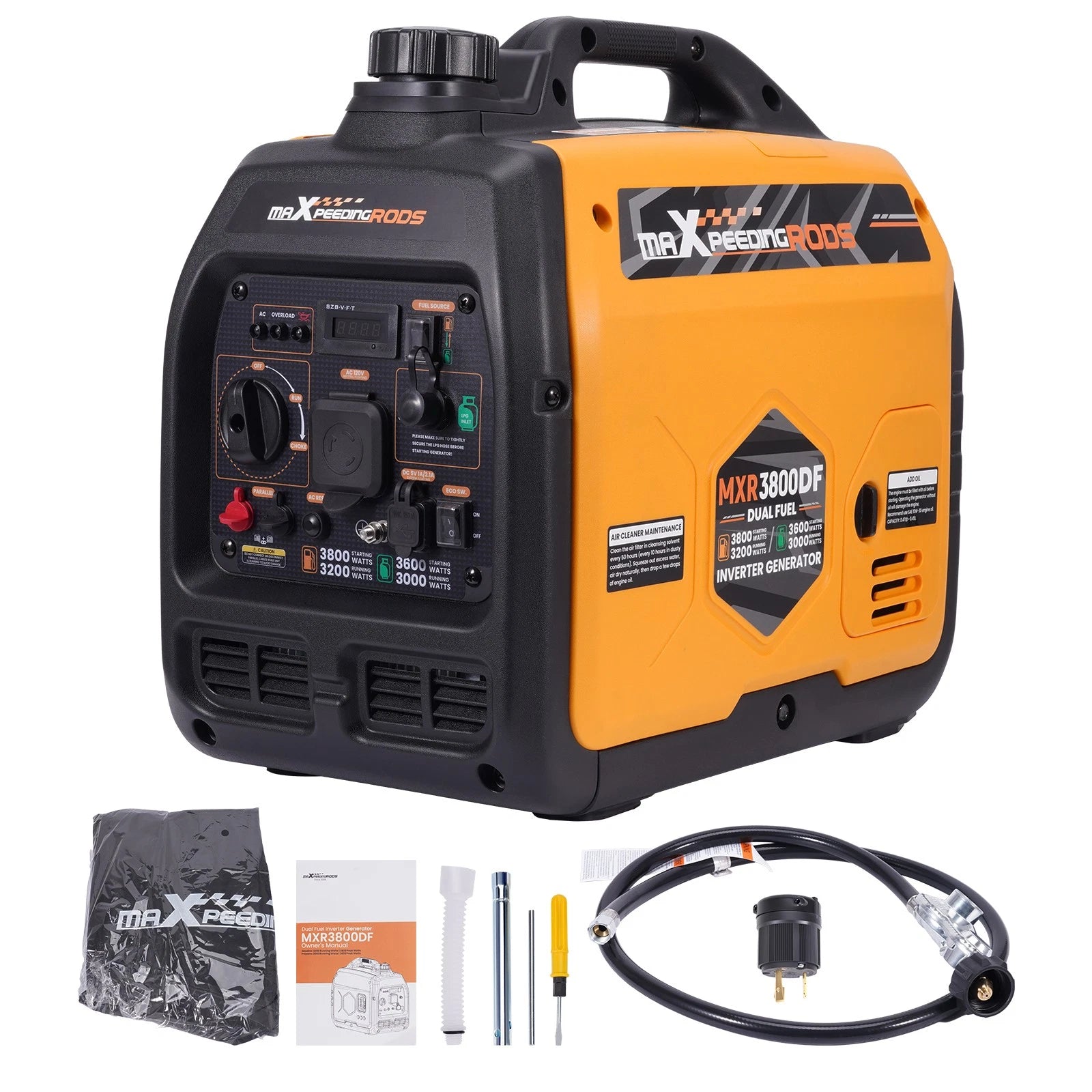 Dual Fuel Inverter Generator 3800W Peak for Tailgating Events
