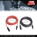 Set of 2 Solar Panel Extension Cables 20ft 4mmÂ² for Automotive Use