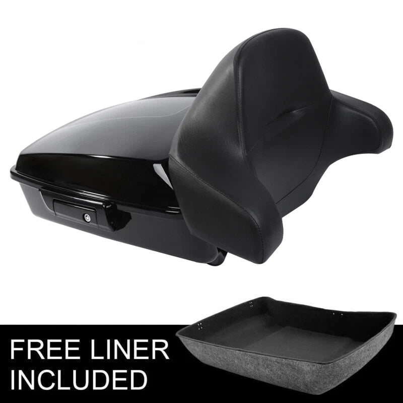 Chopped Trunk Backrest Pad for Harley Touring (2009–2013) Vivid Black