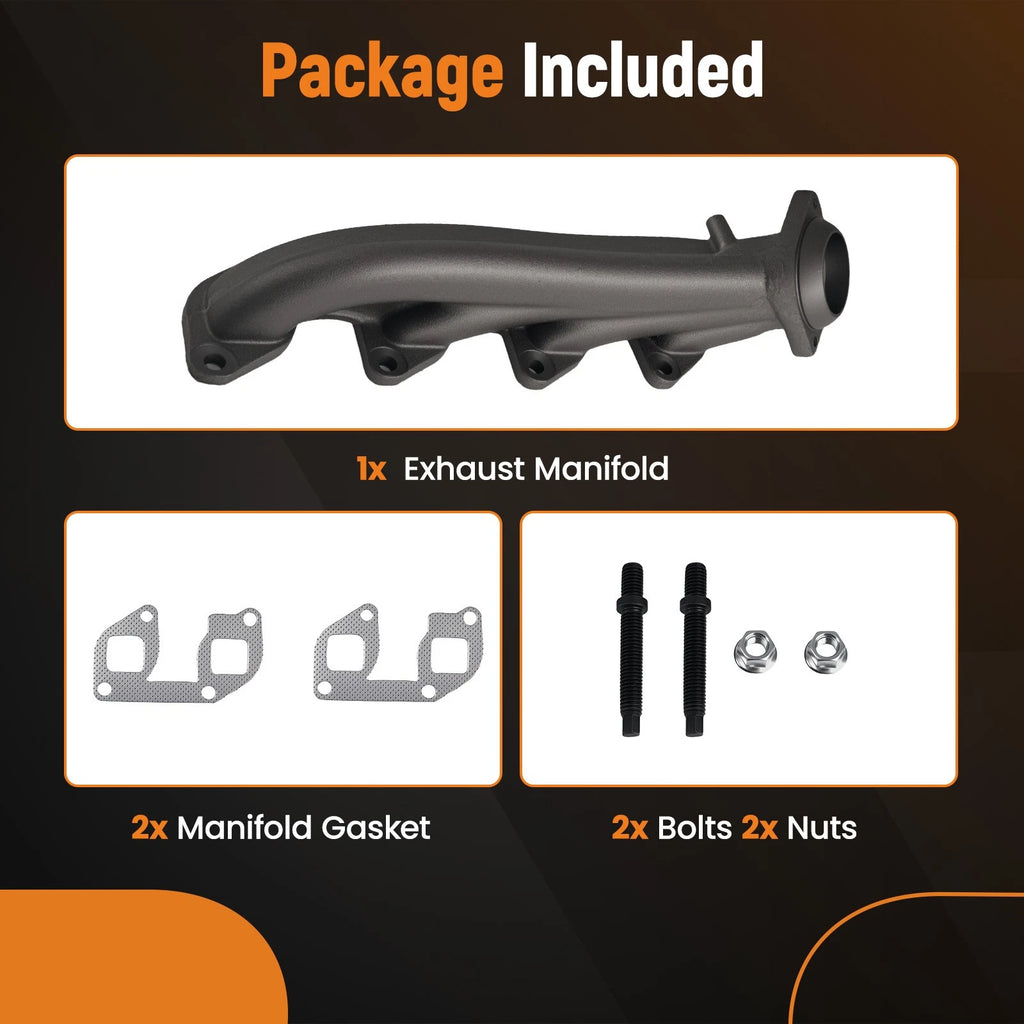 Left Exhaust Manifold Kit for Ford F-150 F-250 (2010–2020) 674987 Cast Iron V8
