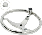 3 Spoke Stainless Steel Steering Wheel for Boat (13.5" Dia)