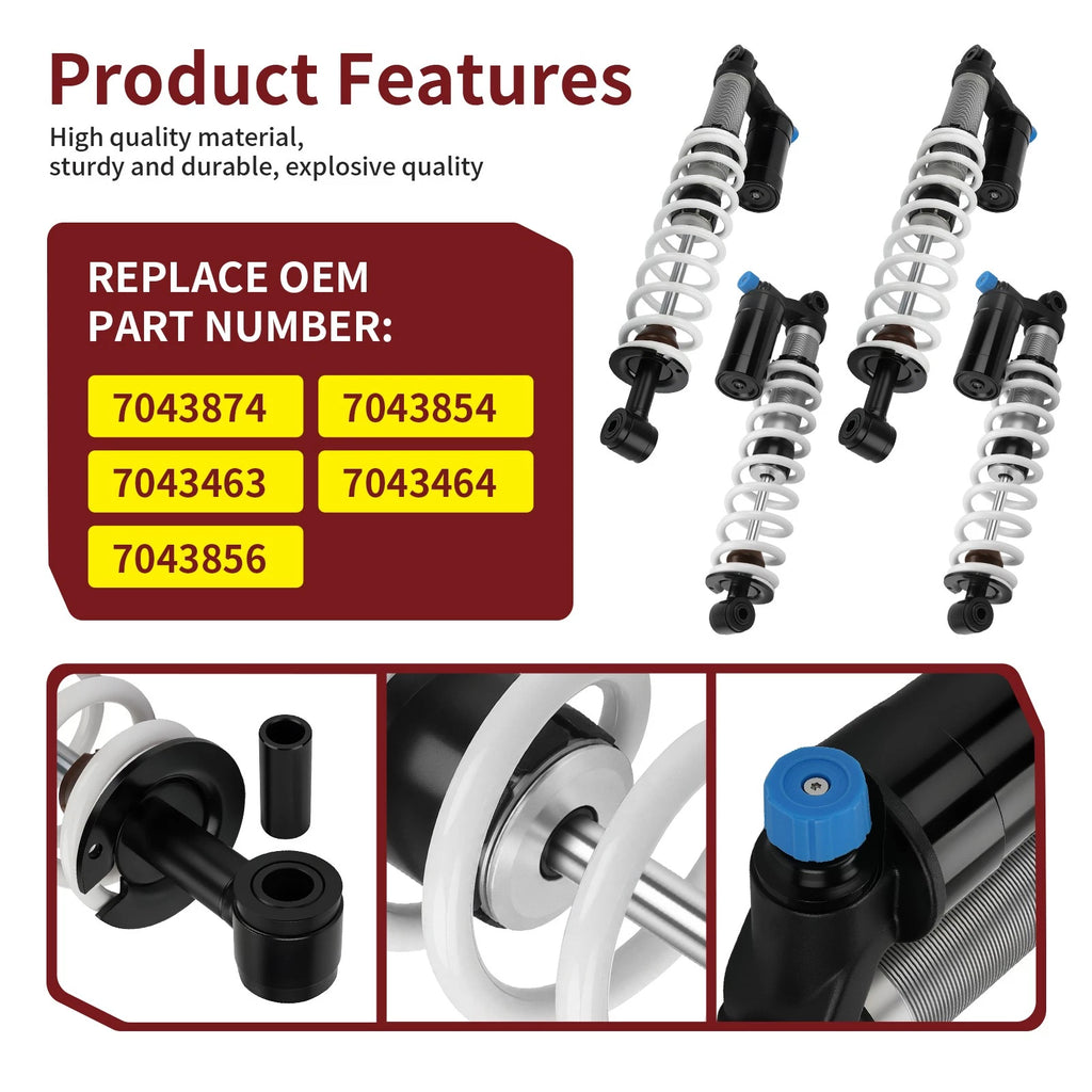 Front & Rear Air Shock Absorbers for Polaris Sportsman XP 1000 (2015–2025)