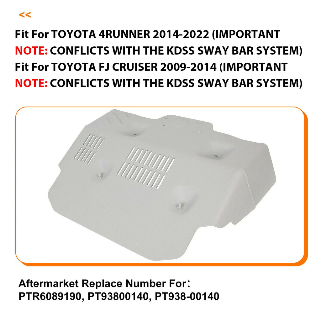 Aluminum Front Skid Plate for Toyota 4Runner (2014–2022), FJ Cruiser (2009–2014)