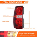 Left Side Red Lens Tail Light for Chevy Suburban Tahoe (2007–2014)