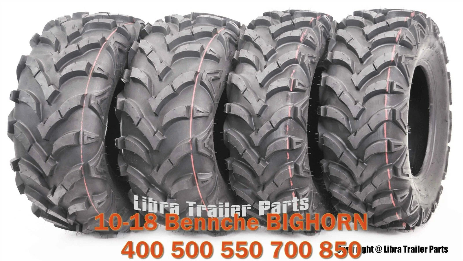 Set of 2 ATV Solid Mud Tires 25X8X12 25X10X12 for Bennche Bighorn (2010–2018)