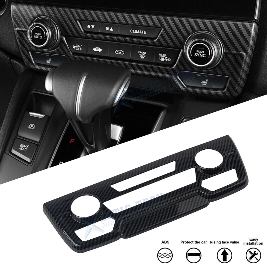 Carbon Fiber Look Console AC Climate Control Panel Cover for Honda CR-V (2017–2022)