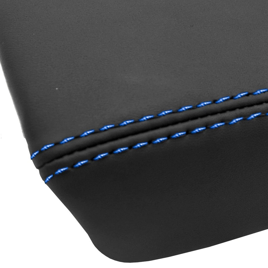 Leather Synthetic Console Armrest Cover for Honda Accord (2003–2007) Blue Stitch