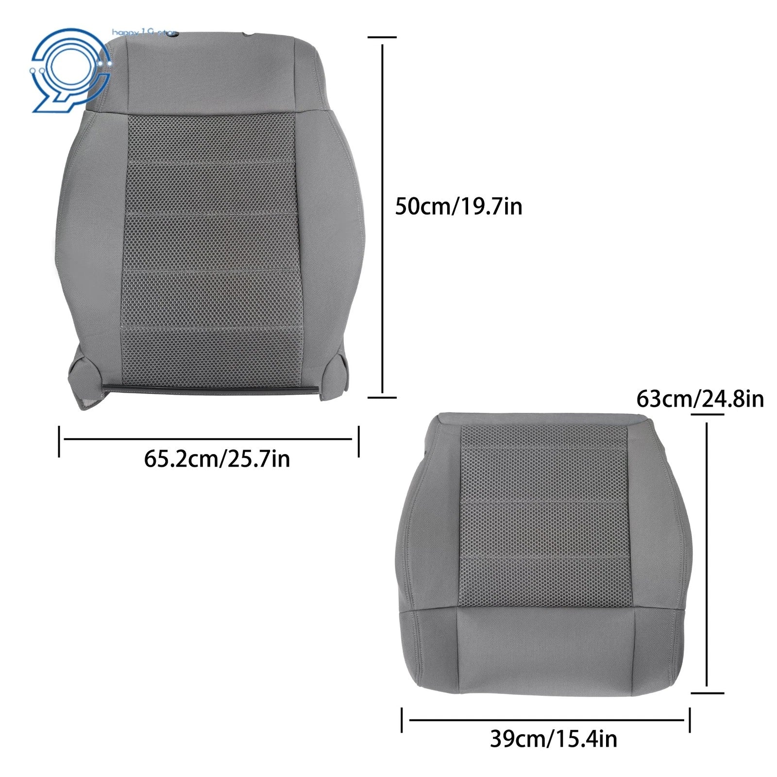 Set of 2 Gray Front Left Driver Seat Covers for Jeep Wrangler (2007-2012)