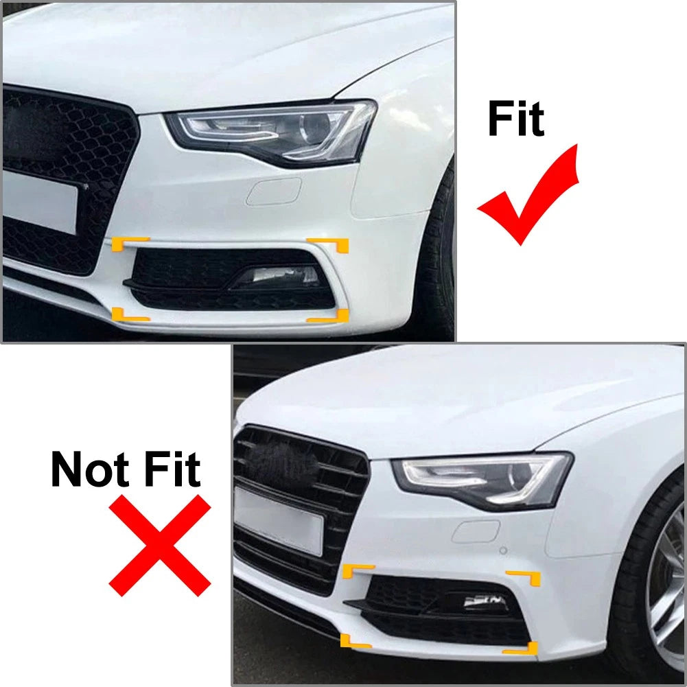 2X Front Bumper Honeycomb Fog Light Grille Cover for Audi A5 S5 (2013–2017)