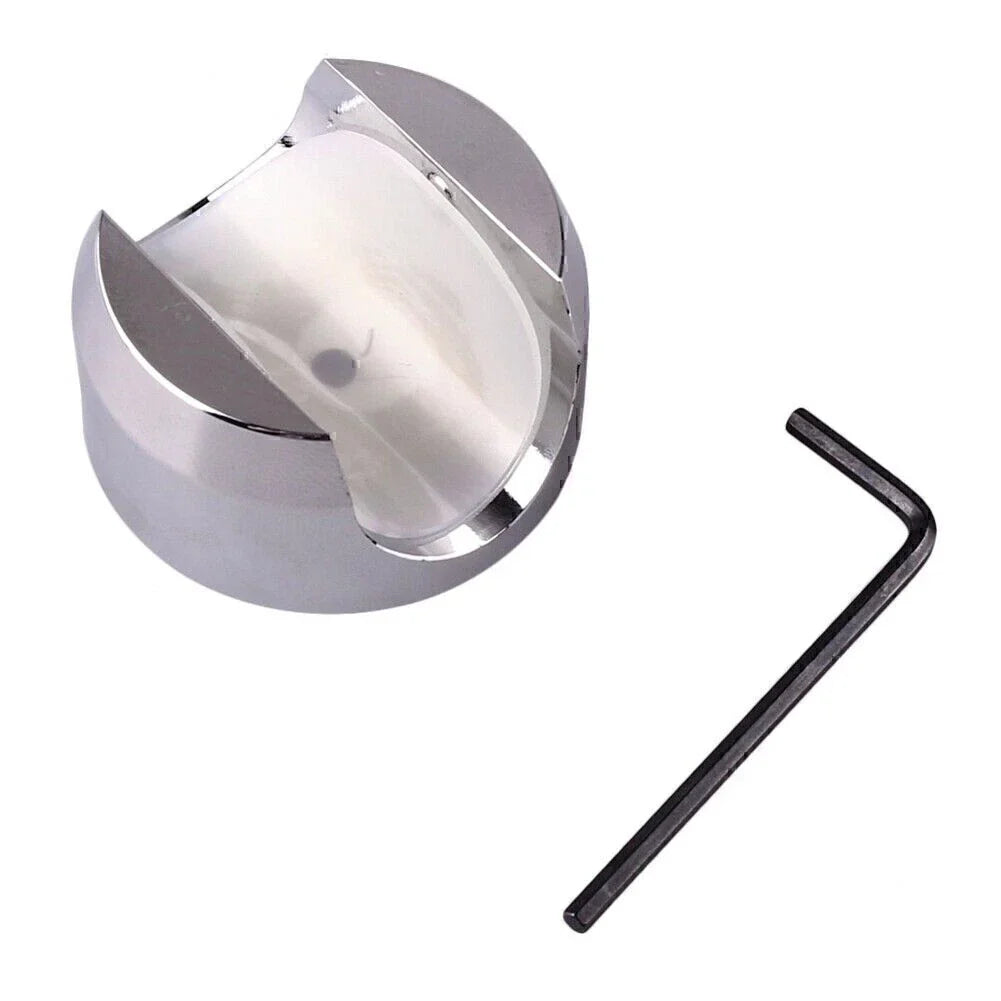 7/8" Handlebar Temp Dial Clock Thermometer for Motorcycle Chrome White