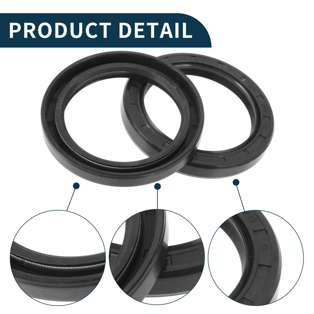 Set of 5 Oil Seal Rotary Shaft Seal NBR Rubber 52x70x9mm