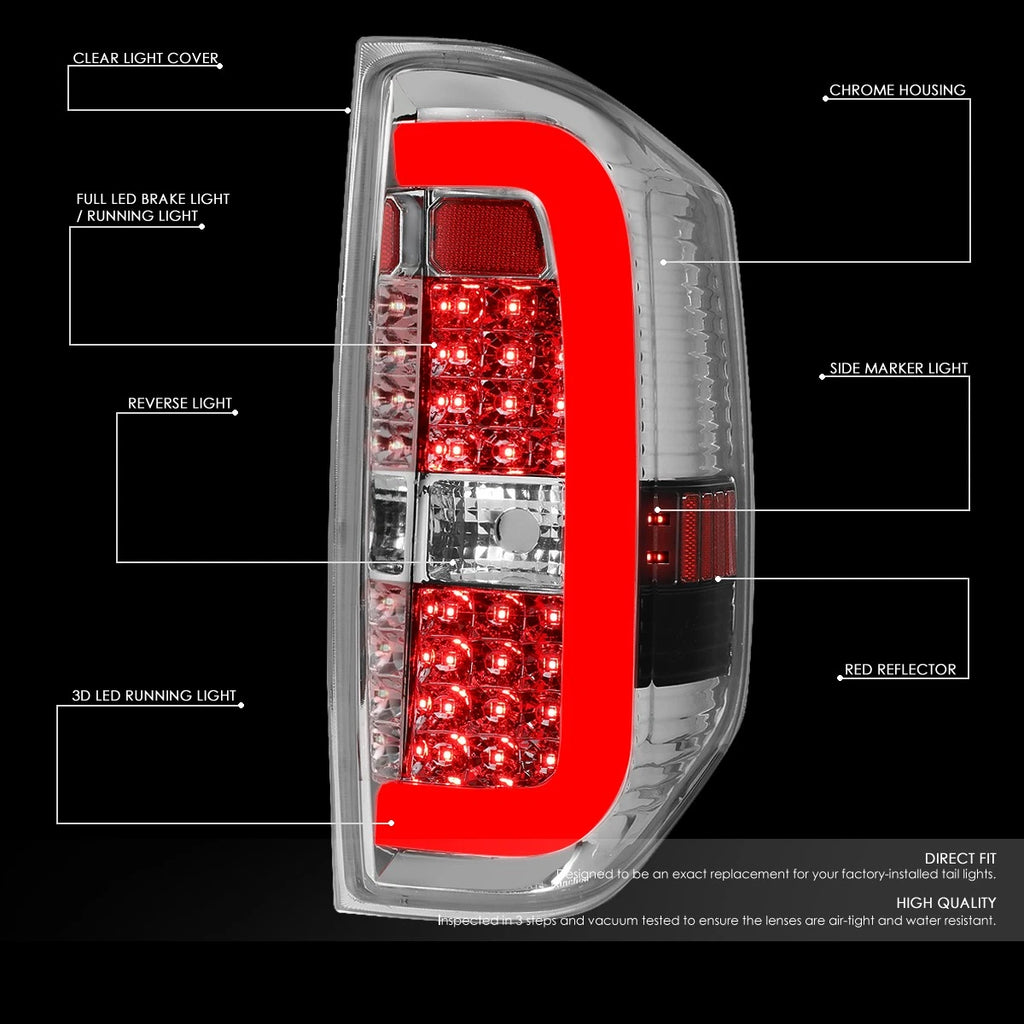 3D LED Tube Bar Tail Brake Light Reverse Lamp for Toyota Tundra (2014–2021)
