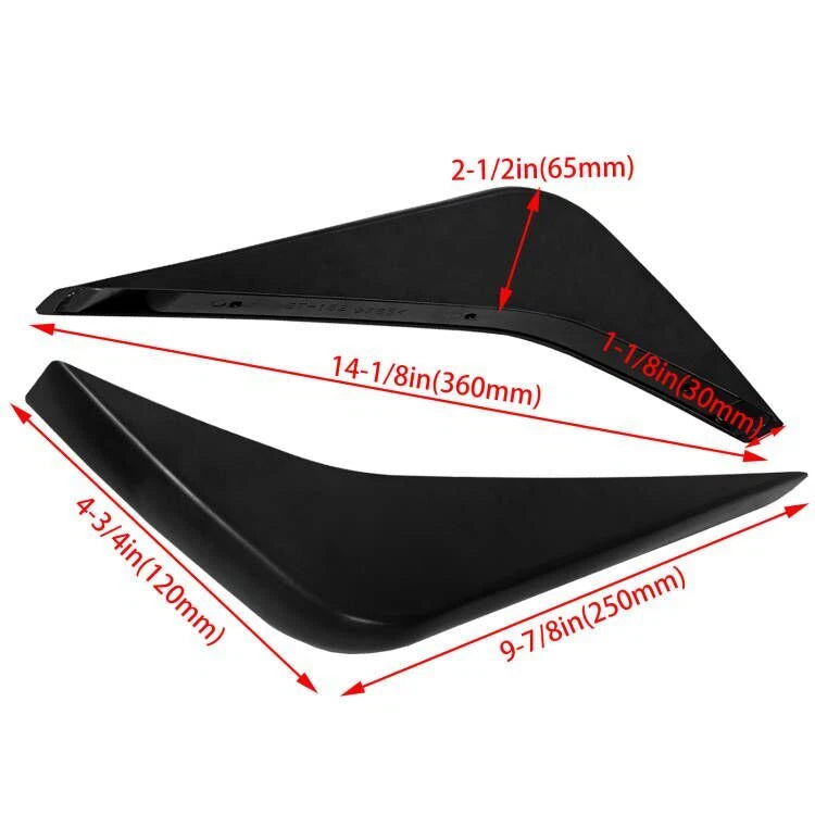 Rear Bumper Lower Air Diffuser Fins for Corvette C7 (2014–2020) Matte Black