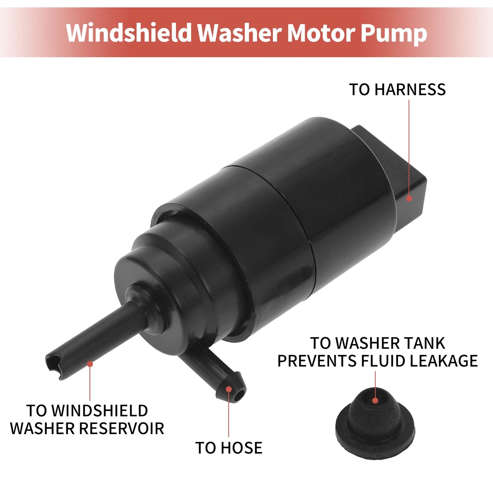 Windshield Washer Pump with Grommet for Nissan D22 (2000–2005)
