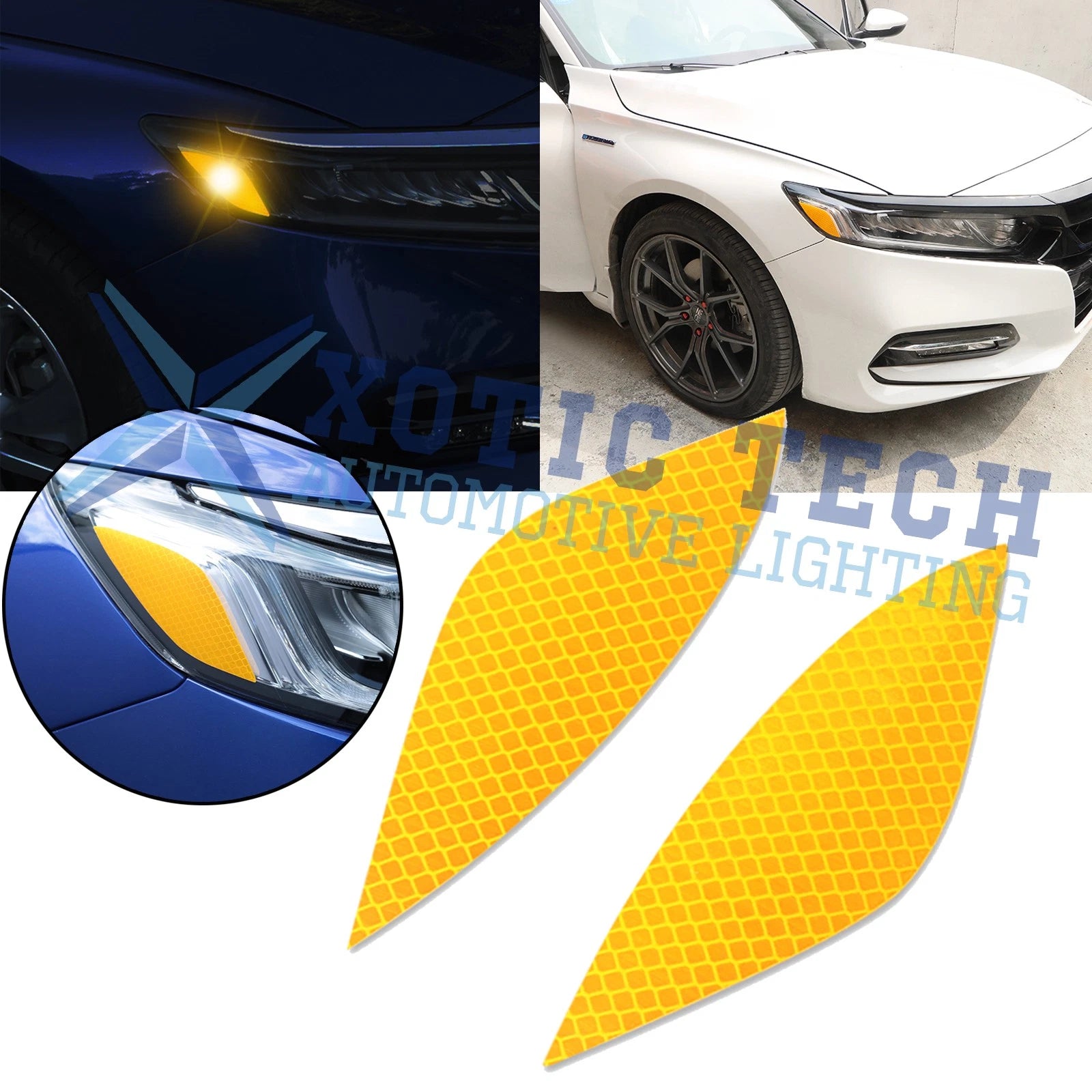 Reflective Night Headlight Guard Sticker for Honda Accord (2018–2022)