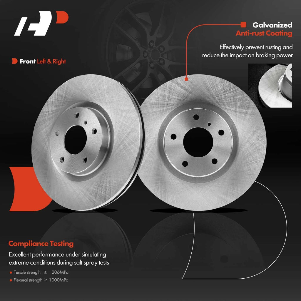 Front Drilled Rotors, Brake Pads & Wheel Hub Bearings for Infiniti 370Z (2009–2020)