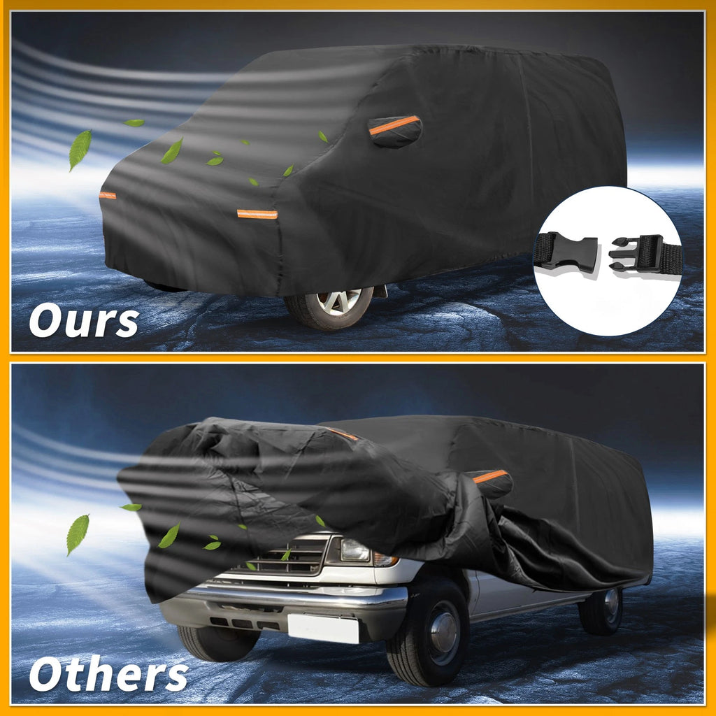 All Weather Car Cover for Ford E-Series (190T-PU, Left Zipper)