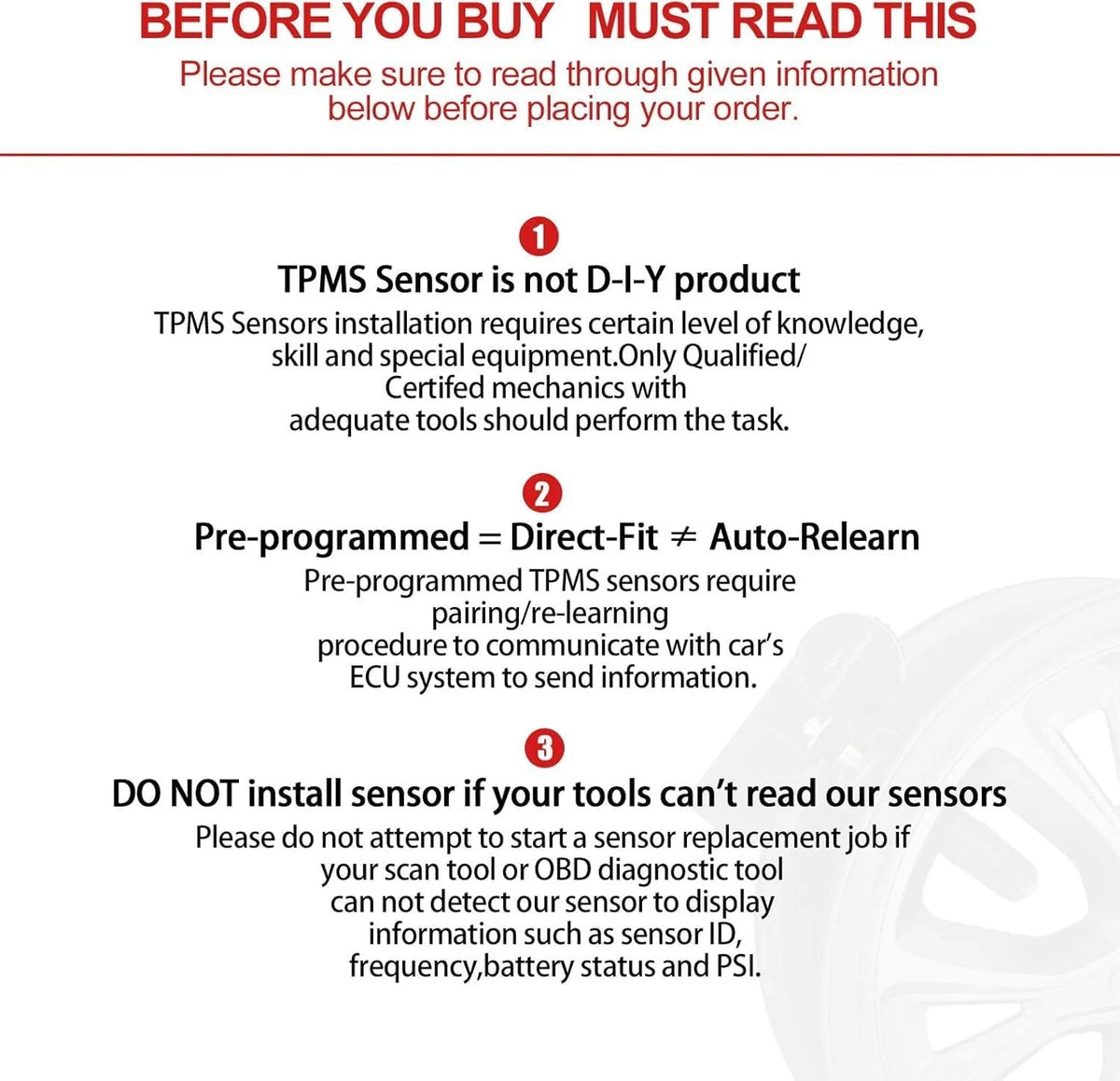 Tire Pressure Sensor for Ram 3500 (2014–2018)