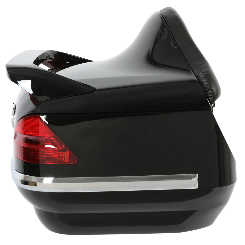 Universal Black Motorcycle Tail Box Rear Luggage Trunk with Tail Light