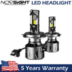 2X 9003 H4 LED Headlight Bulbs for Universal Fit (60000LM 6500K)