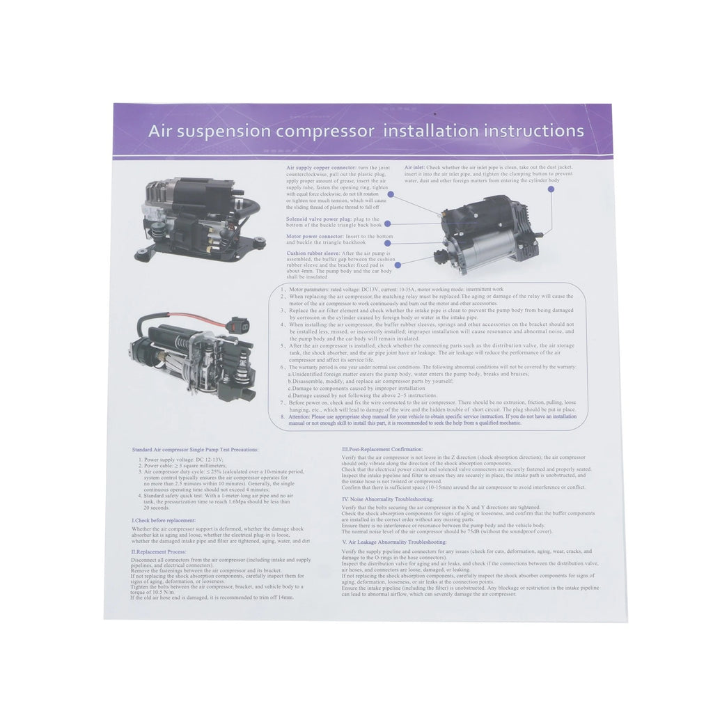 Air Suspension Compressor for Land Rover Range Rover Sport (2014-2016)