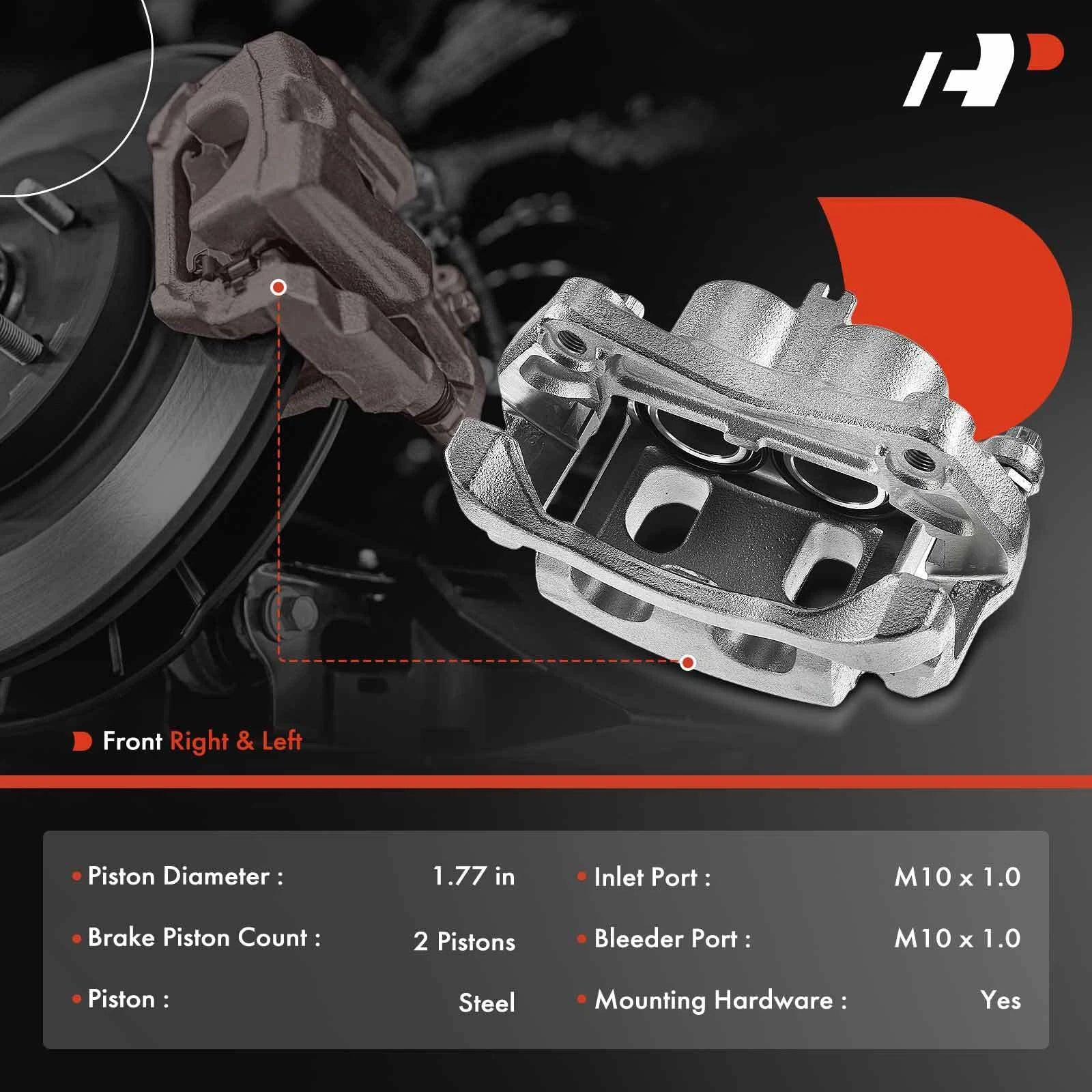Pair Front Disc Brake Calipers for Nissan Murano Pathfinder (2003-2023)