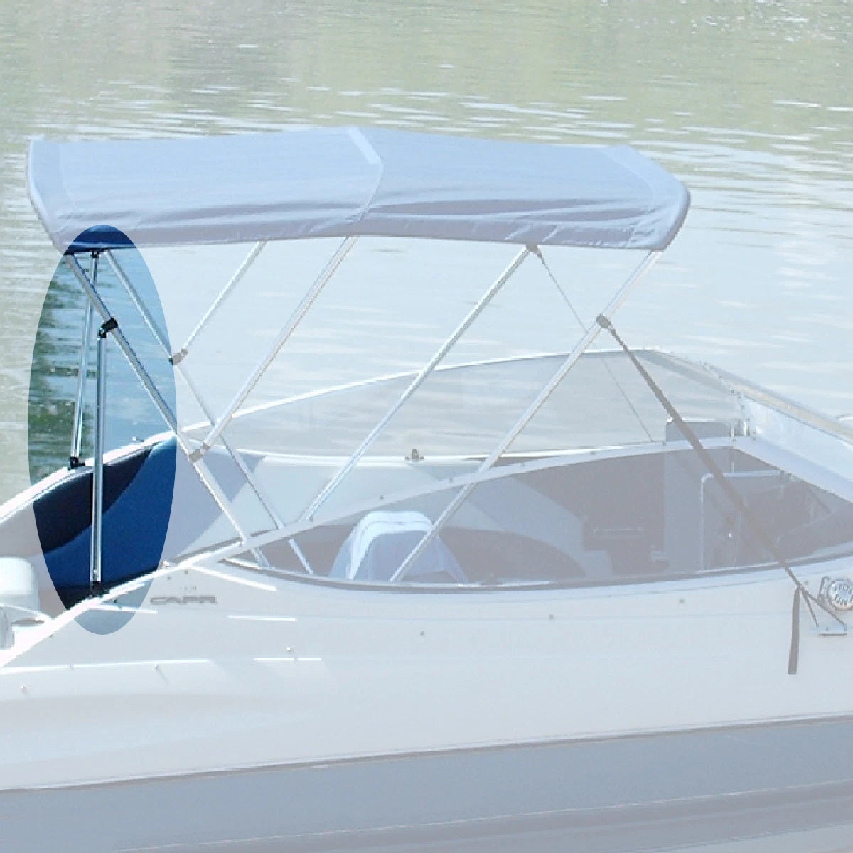 1" Aluminum Tube Bimini Top Rear Support Poles Pair with Mounts for Most Frames