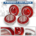 Set of 4 Tail Lights for Chevrolet Corvette C3 (1975–1979)