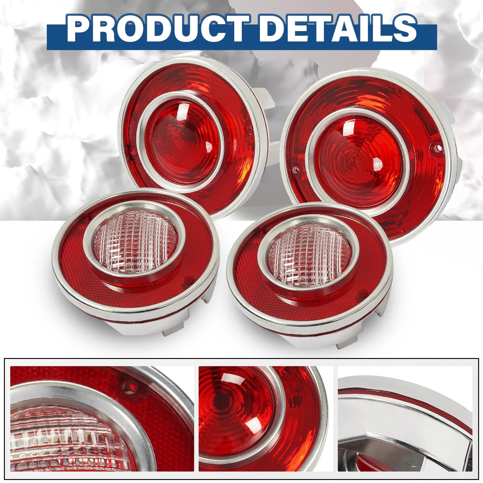 Set of 4 Tail Lights for Chevrolet Corvette C3 (1975–1979)