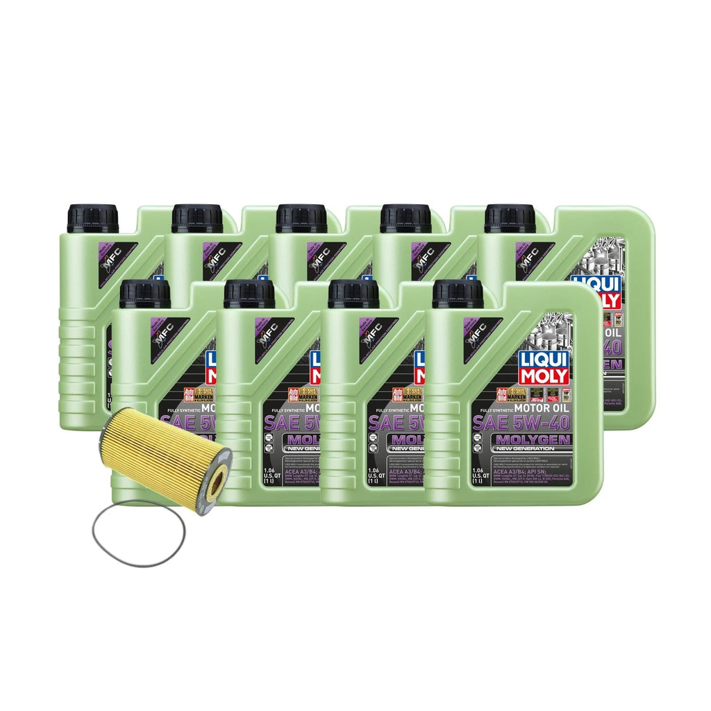 Oil Change Kit 9L Liqui Moly Molygen 5W-40 for Audi CEUA 4.0L (2017–2023)
