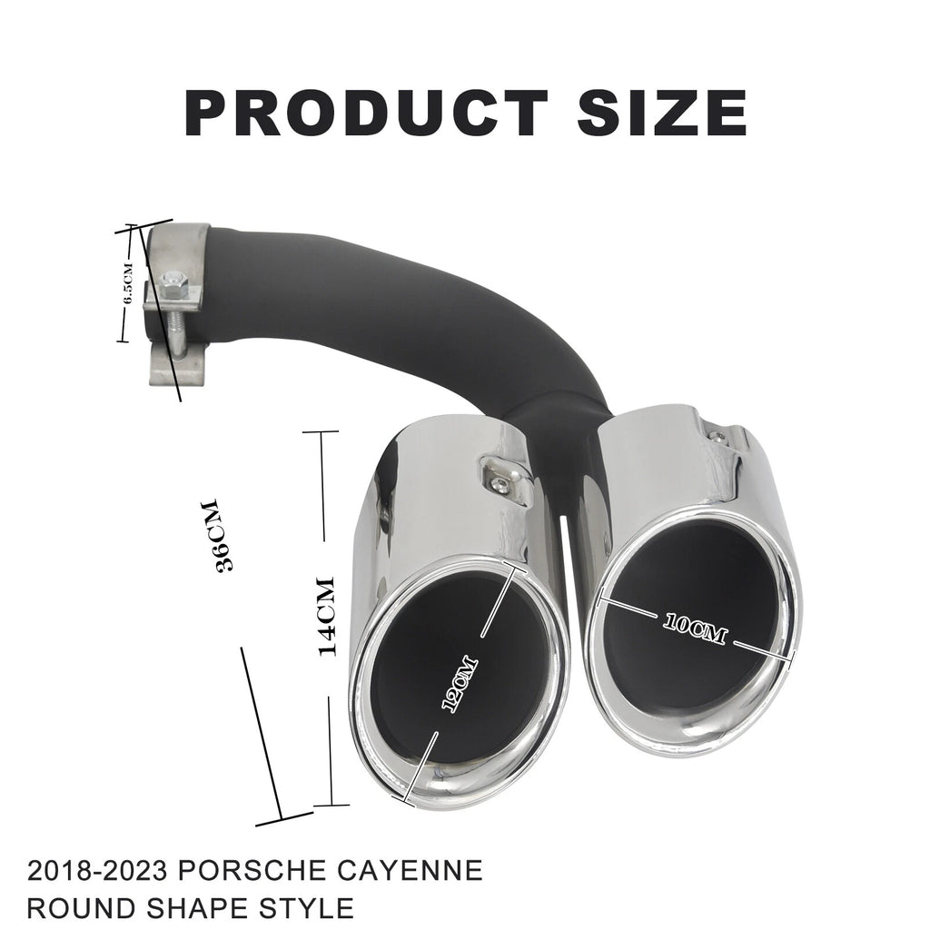 Stainless Exhaust Muffler Tip End Pipe for Porsche Cayenne (2018–2024)