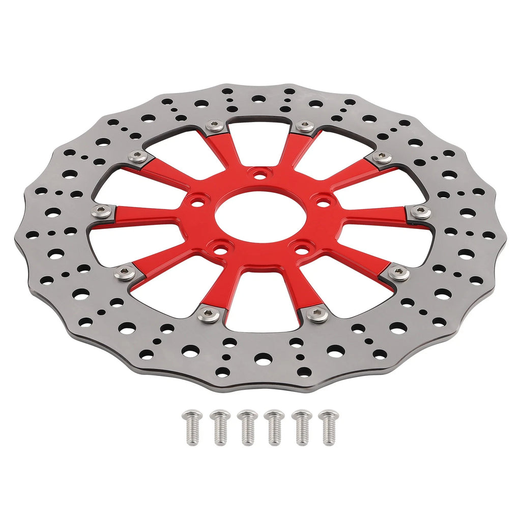 1PC 11.8'' Front Brake Rotor Disc for Harley-Davidson Trike 09-19 Dyna 06-17 Red
