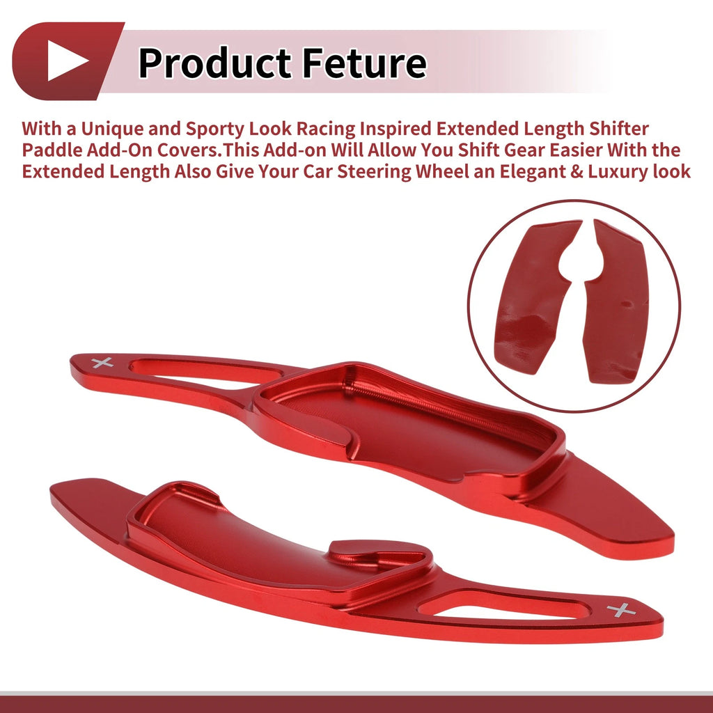 2X Red Aluminum Alloy Steering Wheel Paddles for Subaru Crosstrek (2012–2025)