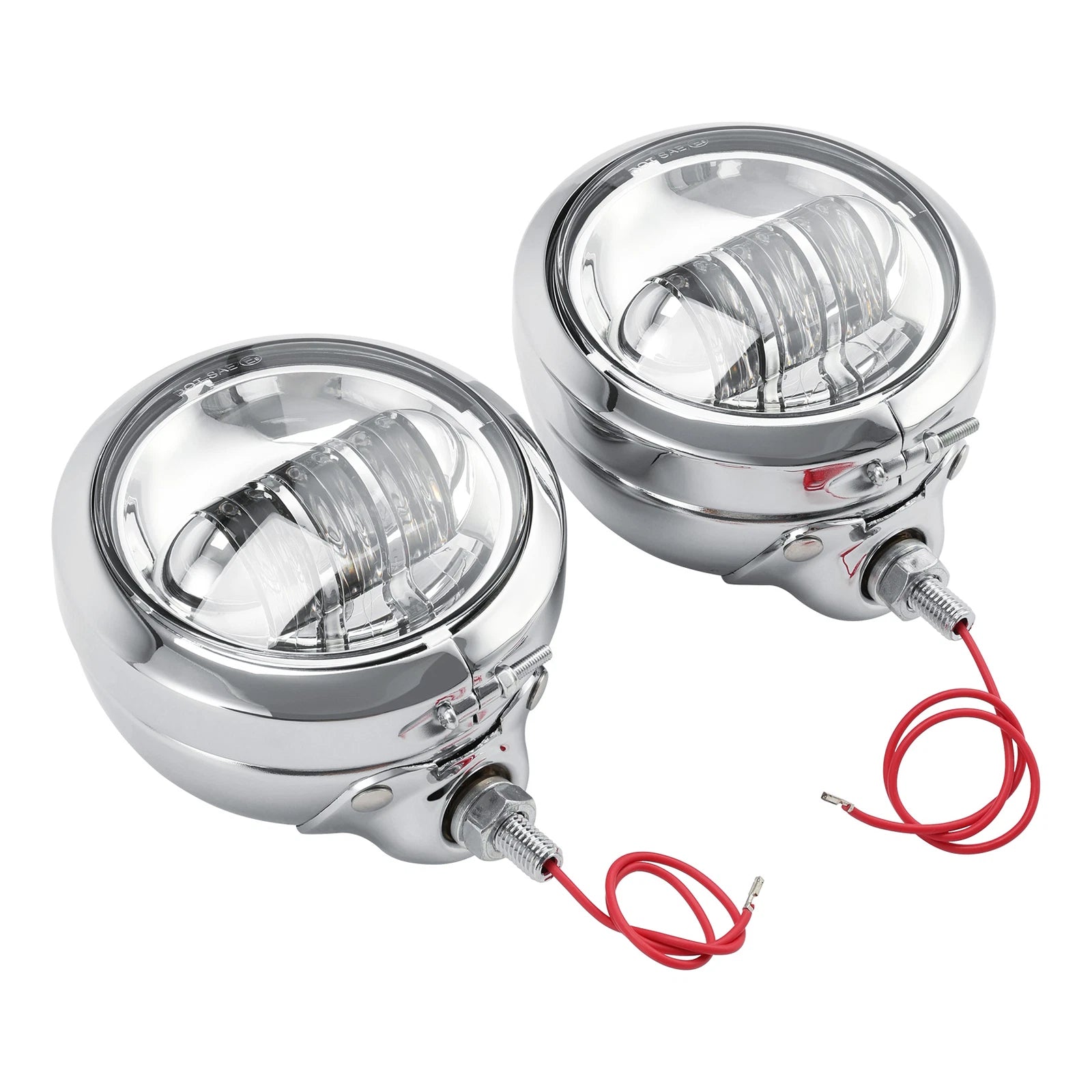 4-1/2" Auxiliary Fog Passing Lights Lamp + Housing Bucket for Harley