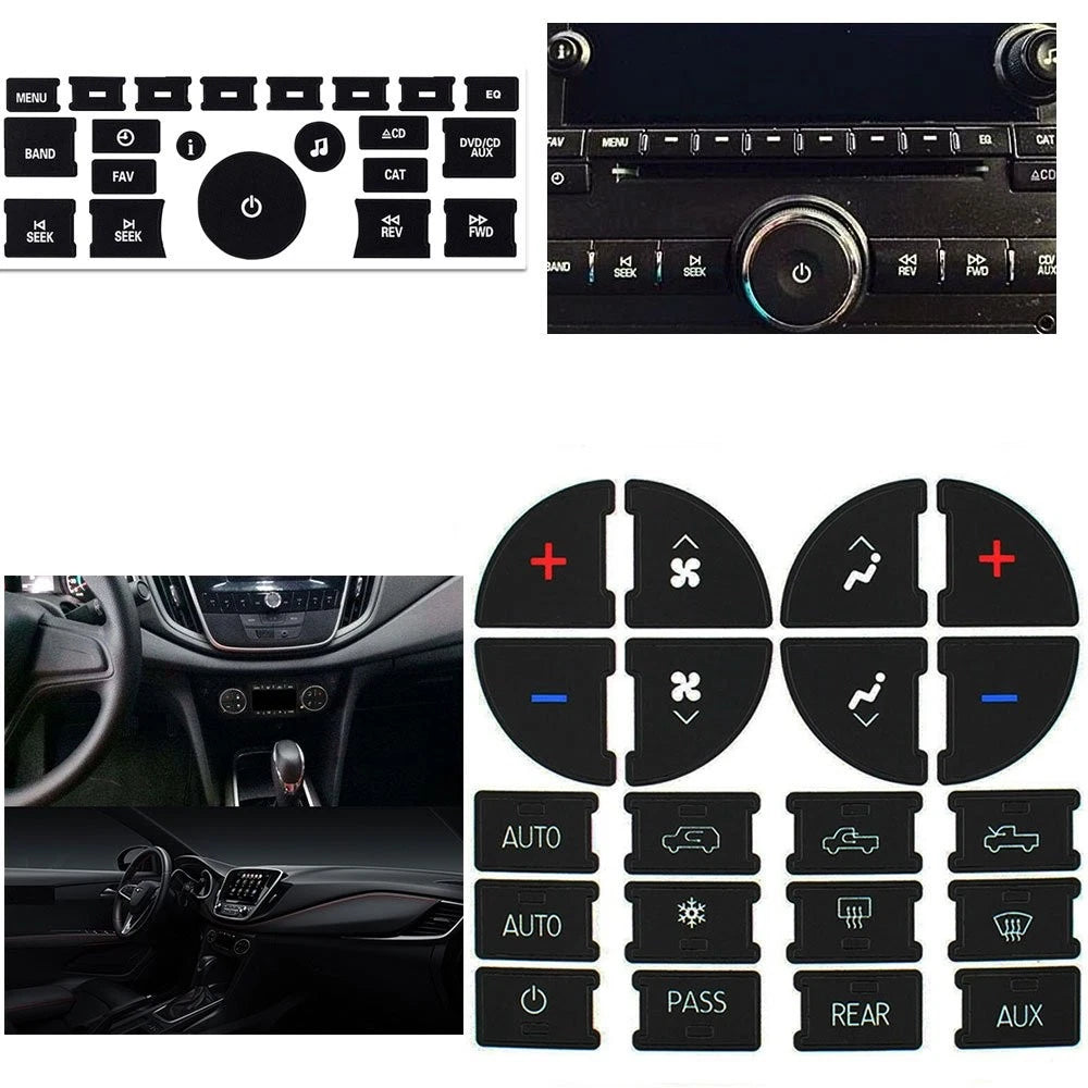 AC Dash Repair Button Decal Kit for Chevy
