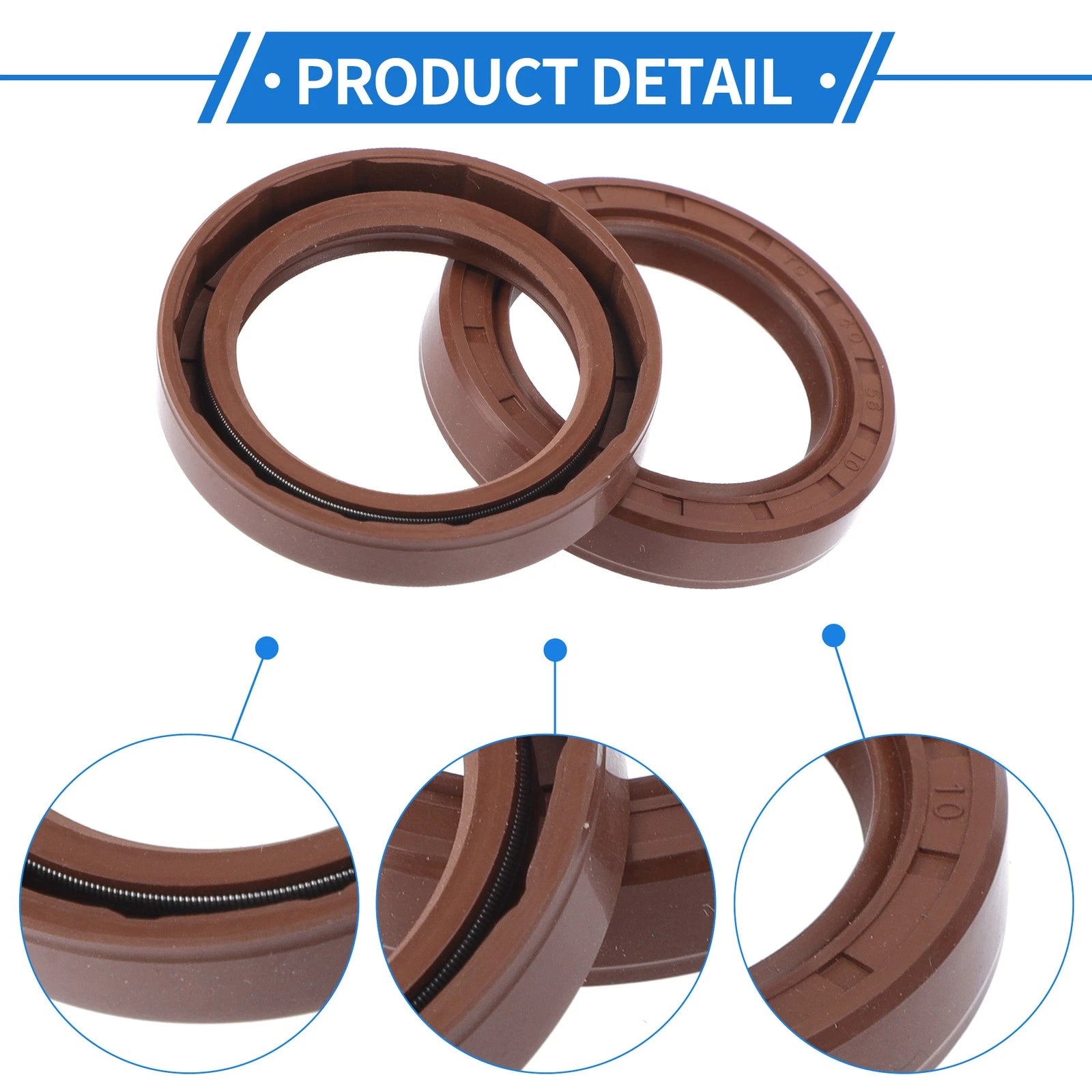 2X Oil Seal Rotary Shaft Seal FKM Rubber 40x56x10mm for Various Models