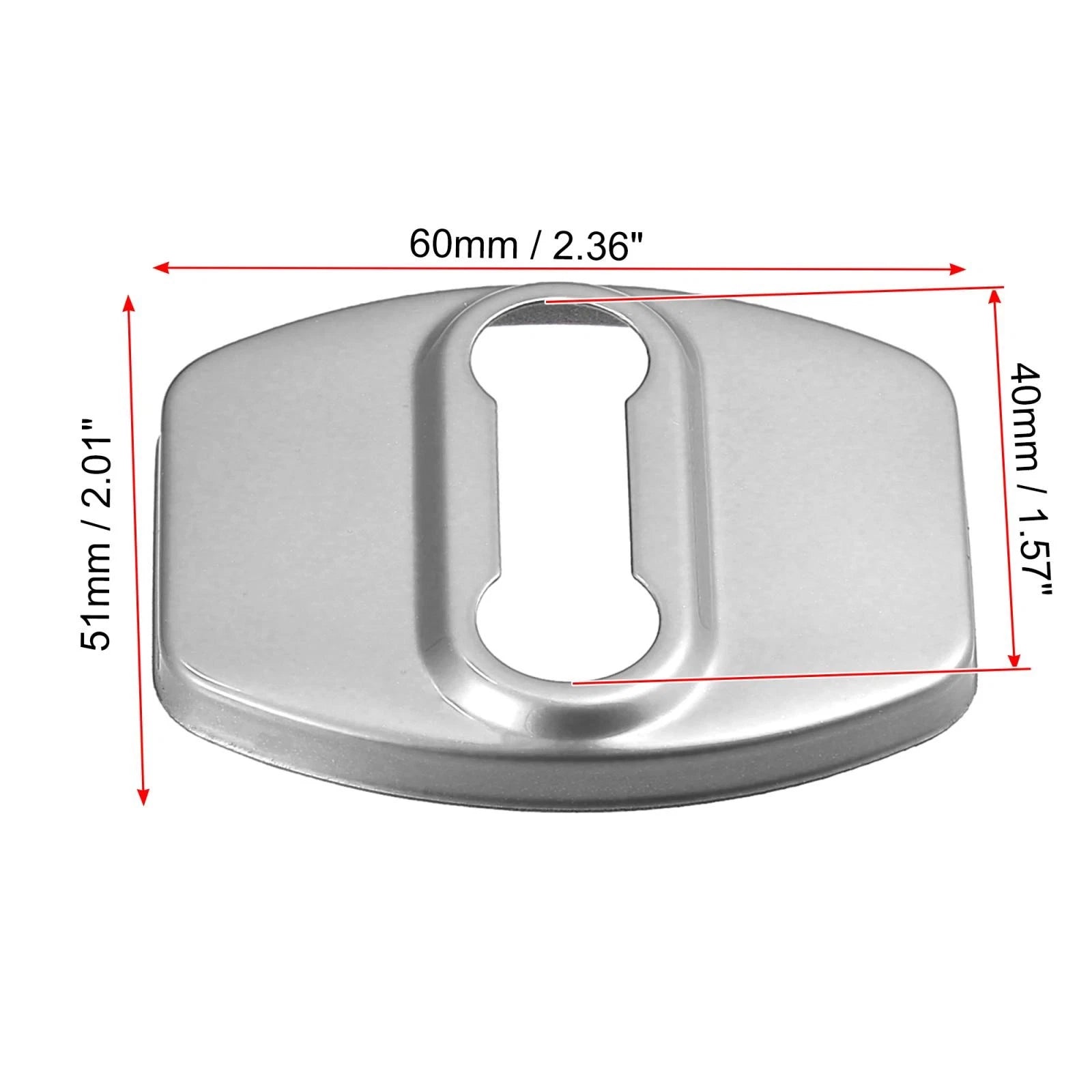 Set of 4 Car Door Lock Latch Covers for Hyundai Kia  Silver Tone