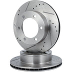 Set of 2 Front Brake Drilled & Slotted Rotors & Ceramic Pads for Toyota Tacoma (1999–2003)