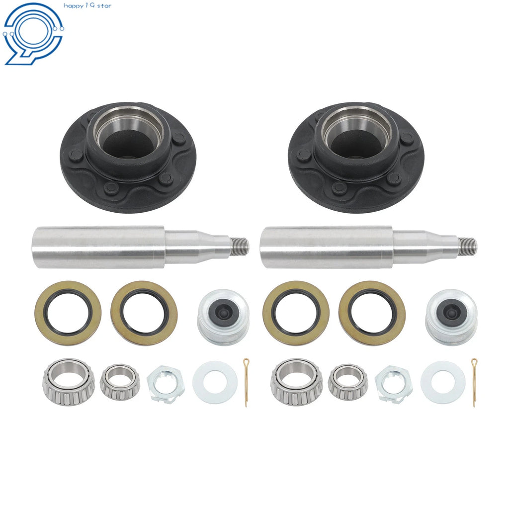Round Spindle Axle Kit with 6 x 5.5 Lug Idler Hubs for 6000# Axle