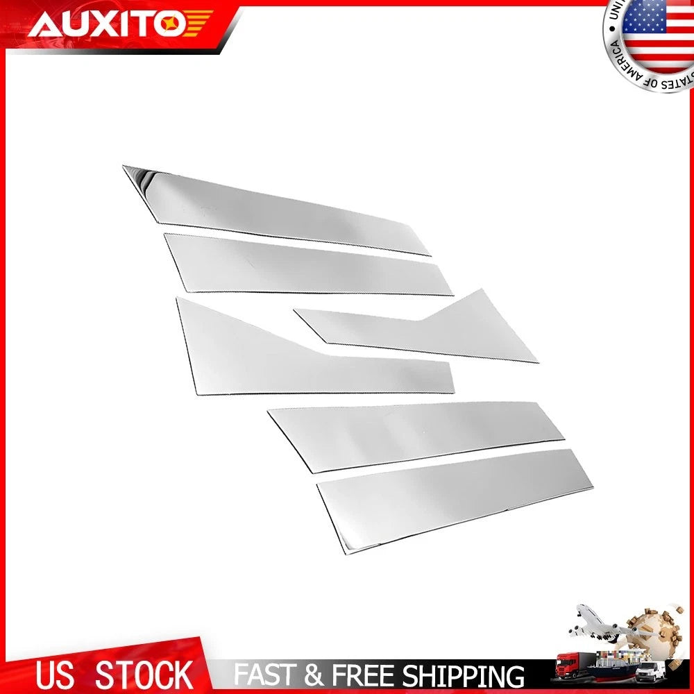 Set of 6 Glossy Chrome Window Pillar Post Guard Trims for Honda Accord (2018–2022)