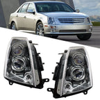 Set of 2 Headlights for Cadillac STS (2005â2011) Black Housing Clear