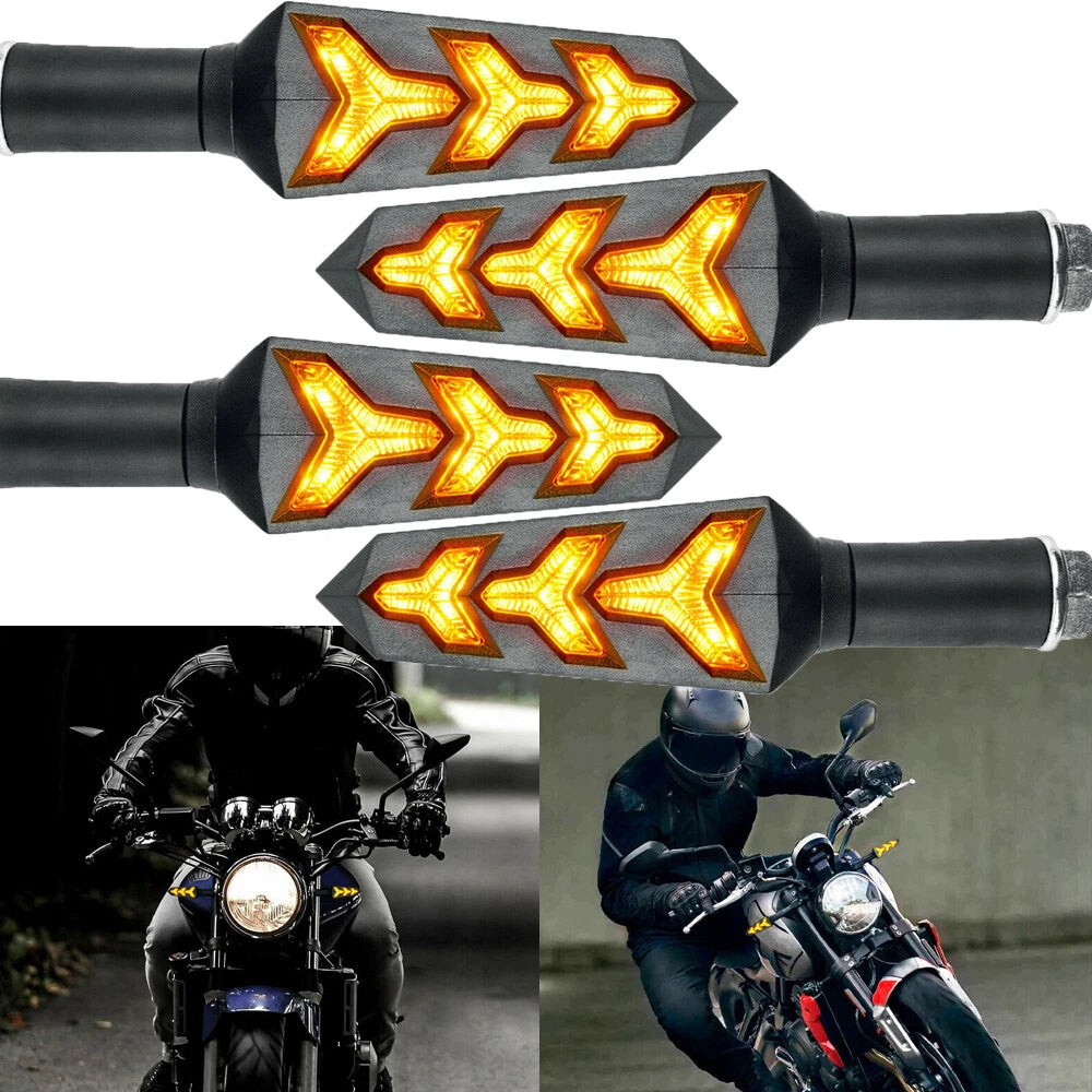4Pcs LED Flowing Turn Signal Indicator Blinker for Motorcycle