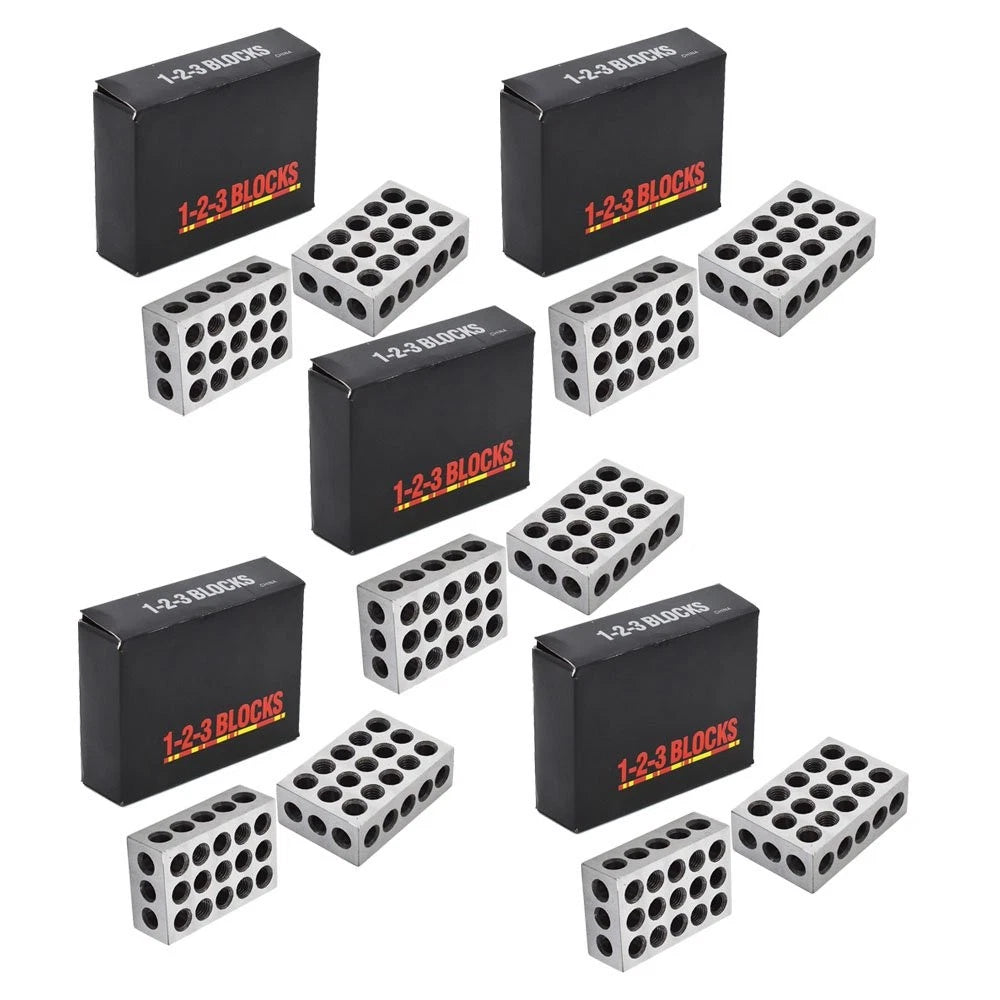 Set of 5 Machinist Blocks for Precision Work (23 Holes, .0002")