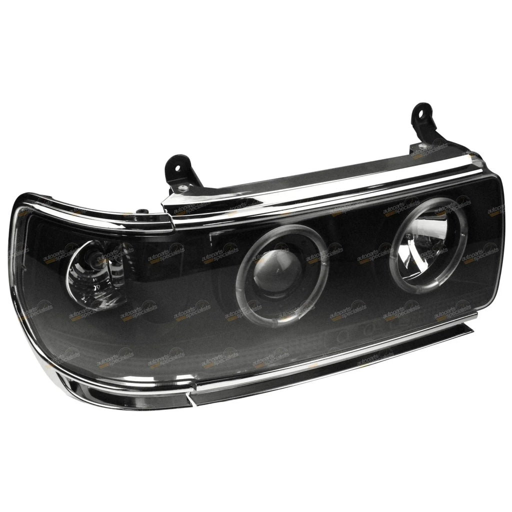 Angel Eyes LED Projector Headlights BLACK for Landcruiser 80 Series (1989–1997)