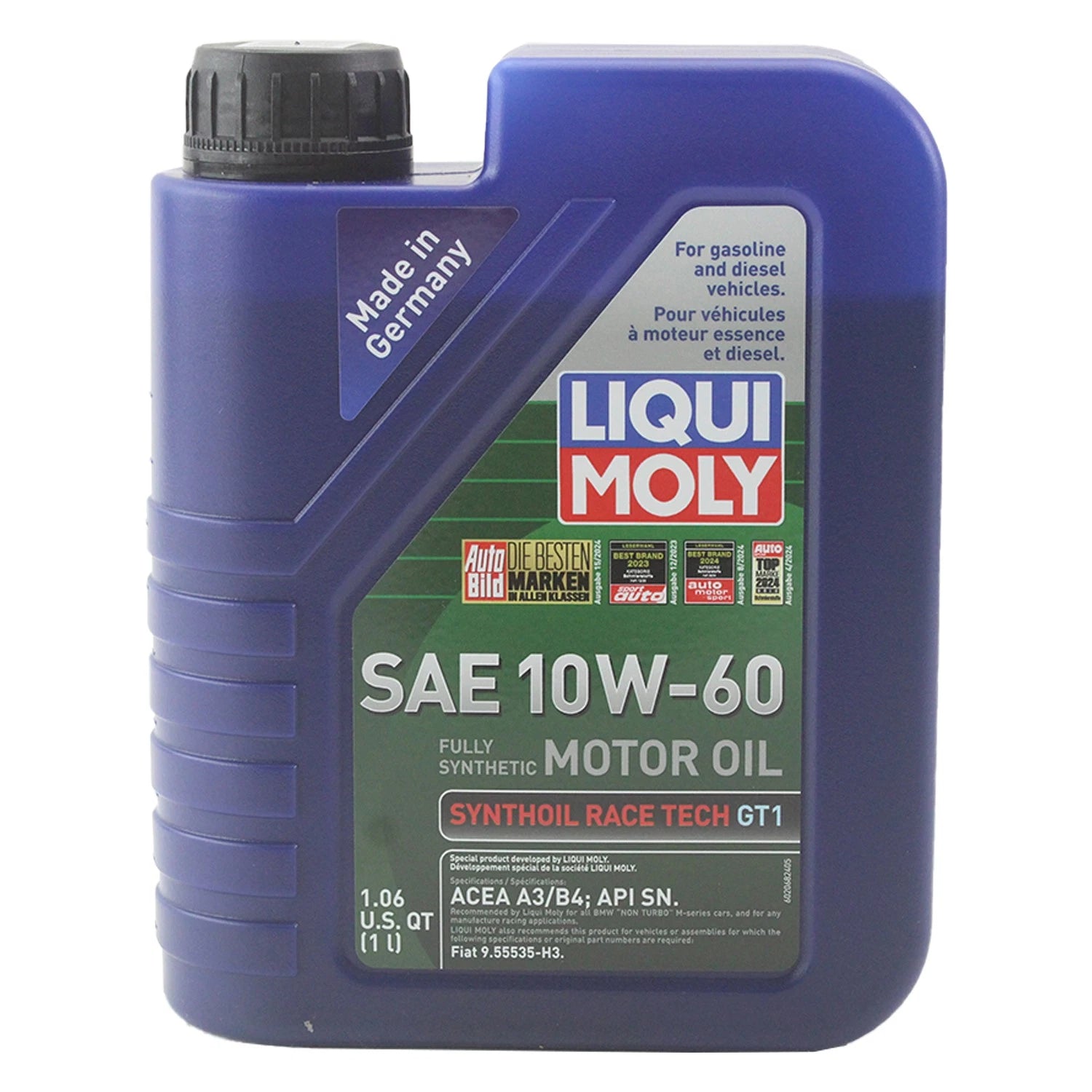 2X 1L Liqui Moly Synthoil Race Tech GT1 10W-60 Engine Oil for